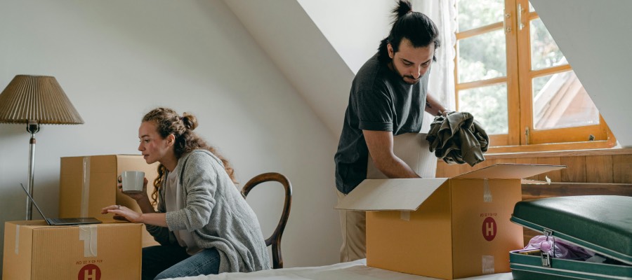 couple preparing for move